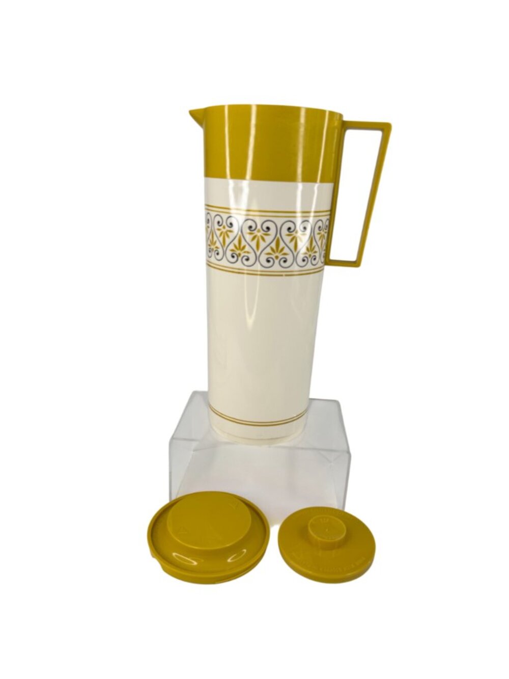 Aladdin Beverage Butler Vacuum Insulated Pitcher Thermos 1-Qt Yellow MCM 70s - Picture 14 of 16